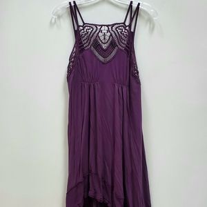 Free People Purple Crochet Lace Dress - size Small